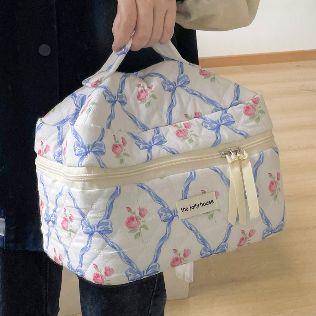 Bow-knot Flower Large-capacity Makeup Bag