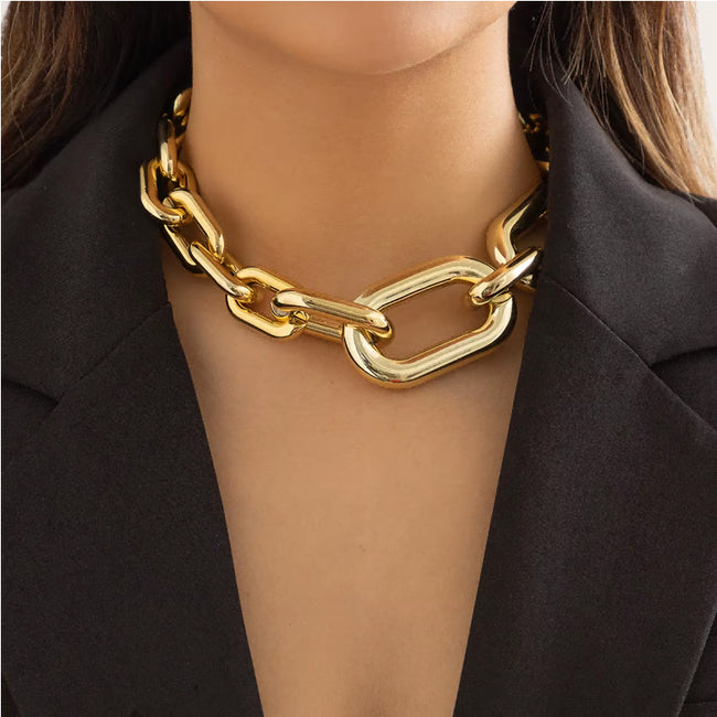Necklaces For Women, Gold Chain Necklace Chunky,Necklace Link Chain Choker Vintage Heavy Metal Thick Chain Hover Image