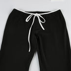 Contrast Color Lace-up Bow Suspenders Trousers Suit Two-piece Set