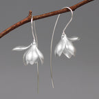 Gold Silver Earring Fashion Jewelry Elegant Magnolia Flower Dangle Earrings For Women Gifts