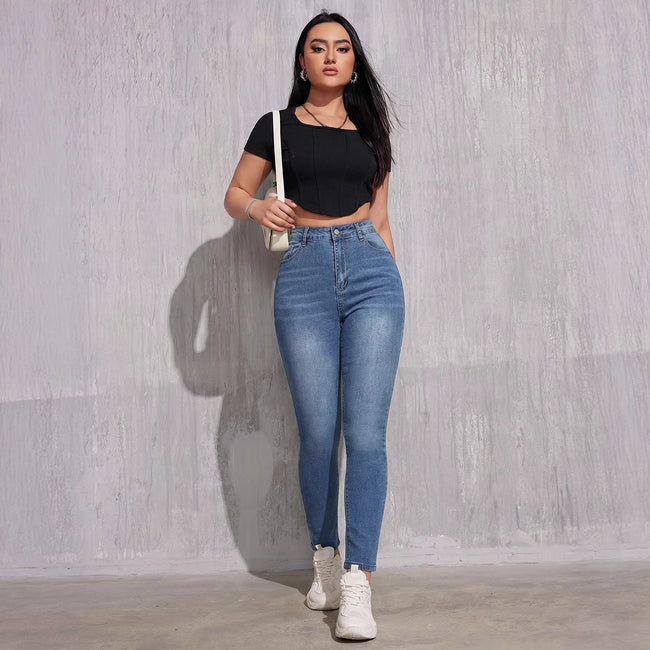 High-waisted Butt-lifting Skinny Jeans For Women Hover Image