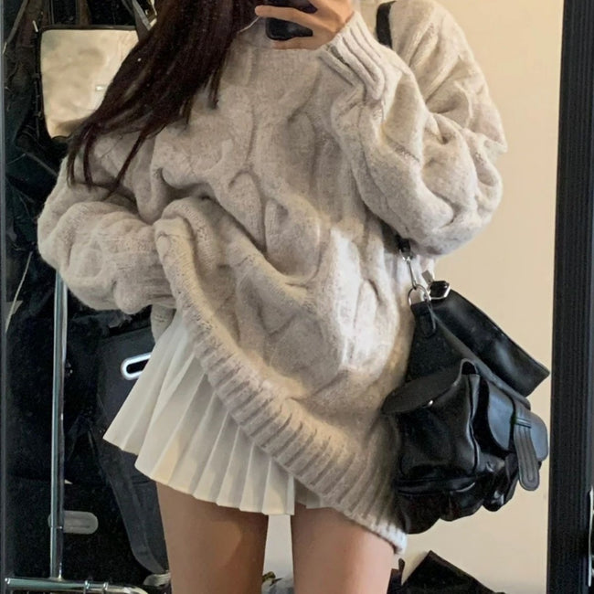 Plus Size Sweater Loose Round Neck Sweater For Women Main Image