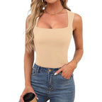Square-neck Ribbed Camisole Top Womens Clothing