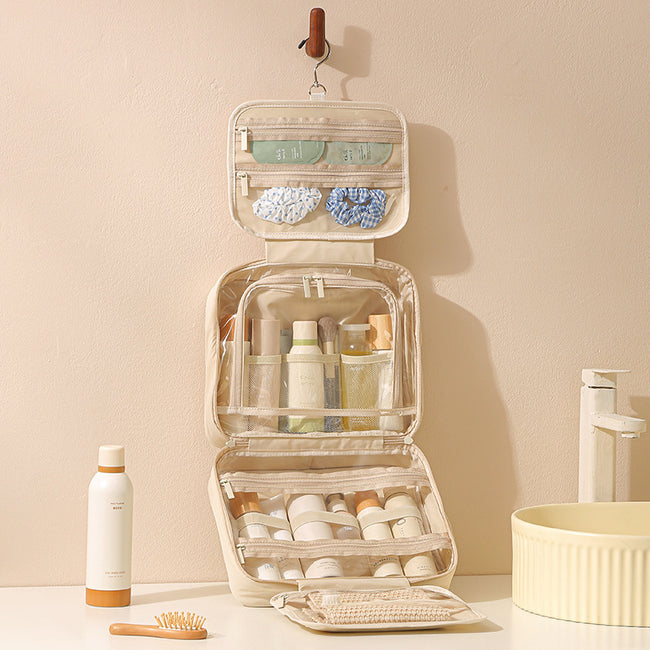 Large-Capacity Oxford Cloth Hanging Portable Toiletry And Makeup Bag For Easy Travel Combing Main Image