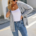 Wool Rain Contrast Color Button Sweater Women