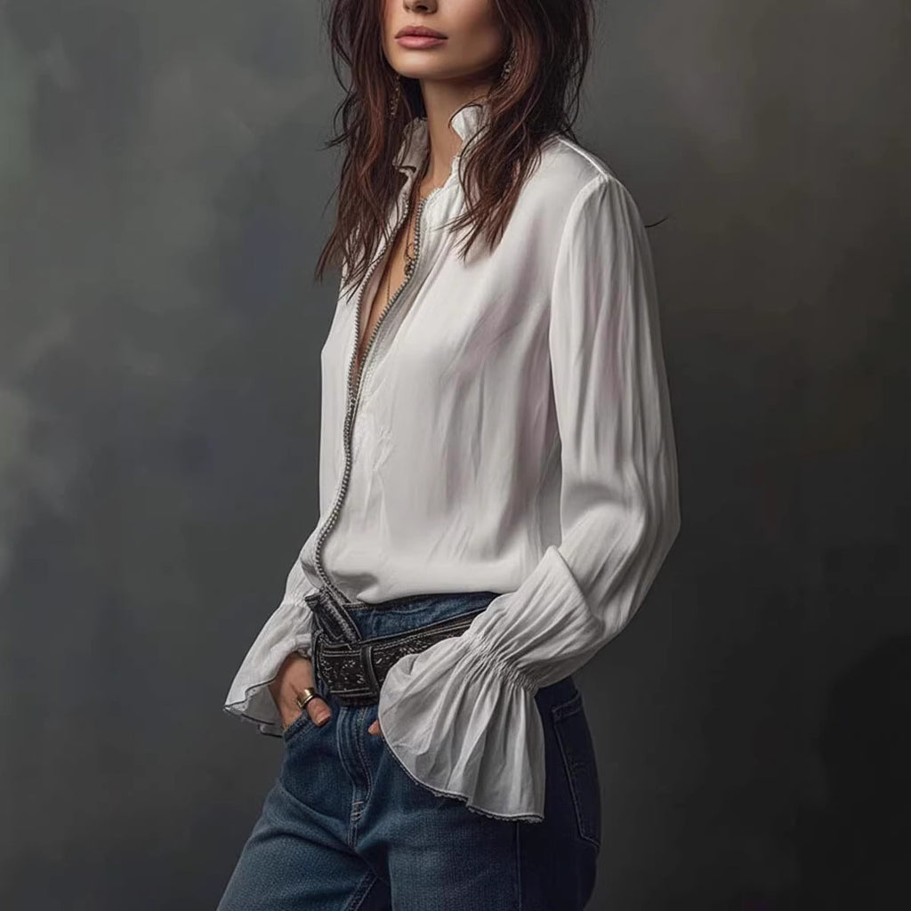 European And American Style Casual Resort Shirt For Women
