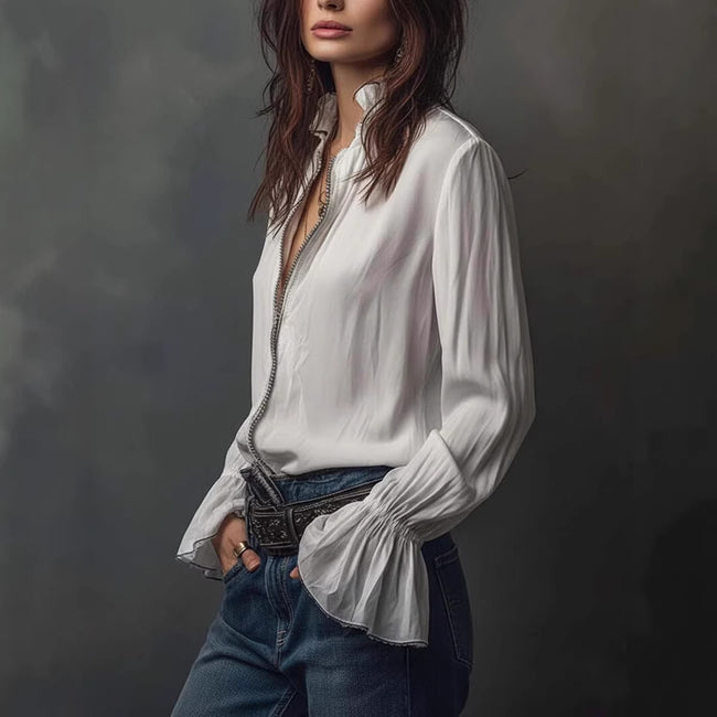 European And American Style Casual Resort Shirt For Women Main Image