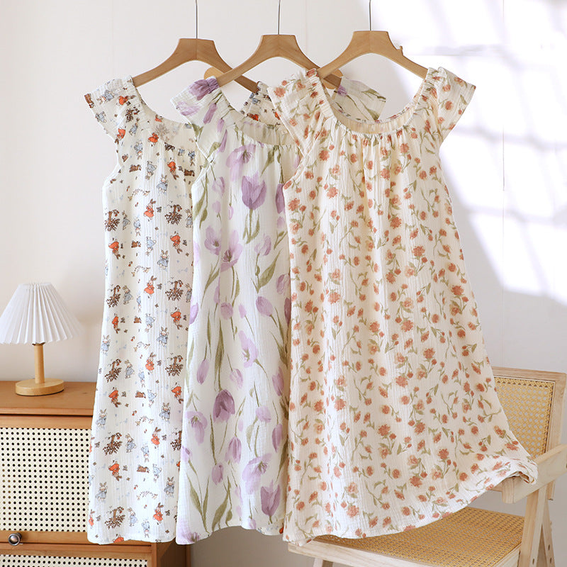 Womens Cotton Gauze Breast Pads Camisole Dress