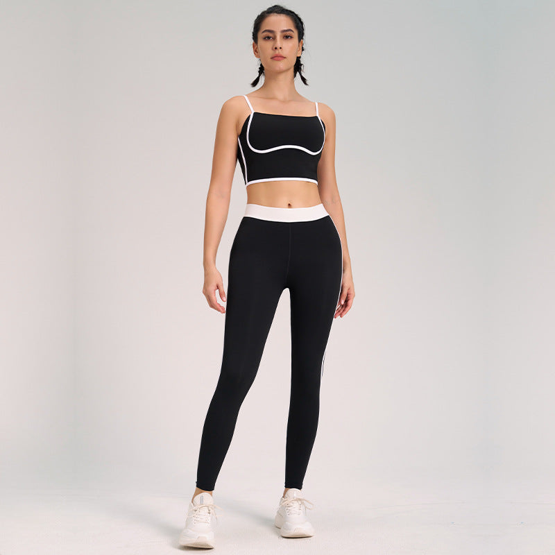 Sports Yoga Suit Two-piece Set Nude Feel Double-sided Sanding Outdoor