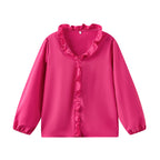European And American-style Long-sleeve Ruffled Blouse For Women