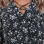 European And American Women Floral Long-Sleeved Loose Casual Shirt