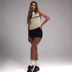 Chanel-style Striped Knitted Camisole Womens Summer Outerwear Slimming Base Layer Sleeveless T-shirt Top