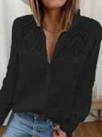 Autumn New Women's Lace Stitching Shirt Women