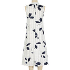 Women's Casual Leaf Waist V-neck Mid-length Dress