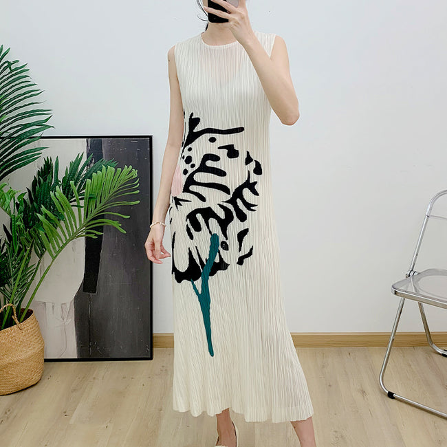 Summer Loose Printed Sleeveless Vest Dress Hover Image
