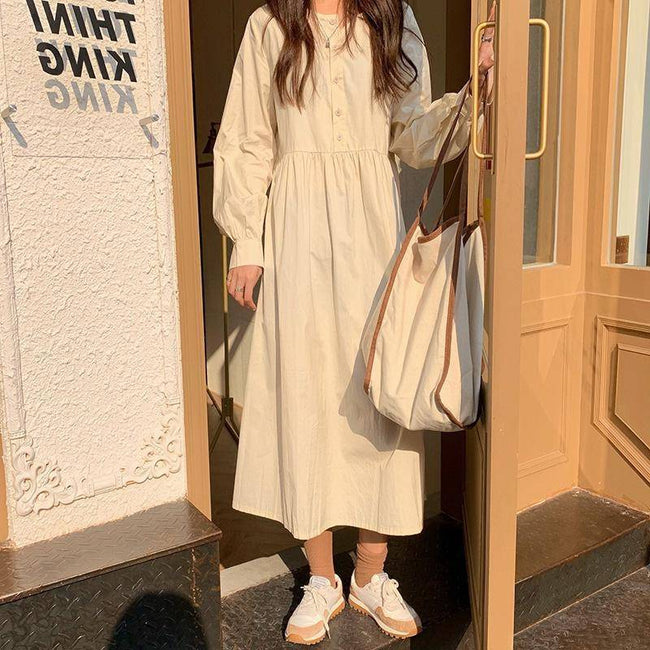French Style Shirt Gentle Long Sleeve Dress Main Image