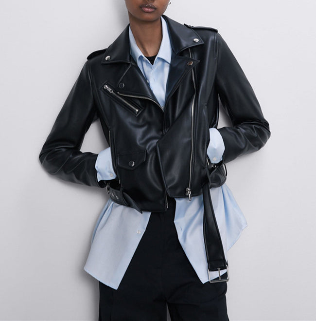 Women's Motorcycle Leather Jackets Autumn New Hover Image