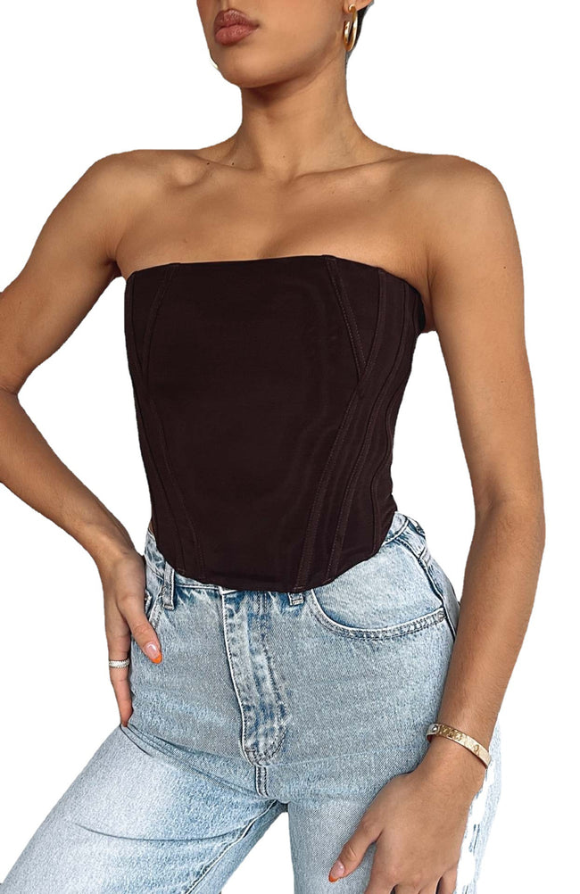 Solid Color Zipper Waist-tight Small Sling Vest For Women Main Image