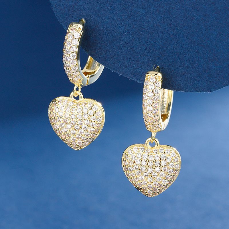 European And American-style Sweet Heart-shaped Earrings, New Summer Jewelry For Women