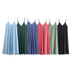All-matching Camisole Elegant Midi Skirt Dress Solid Color
