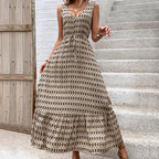 Women's Rhombus Prints Sleeveless Dress