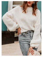 Women's Sweater All-matching Loose Pullover Sweater Round Neck Women