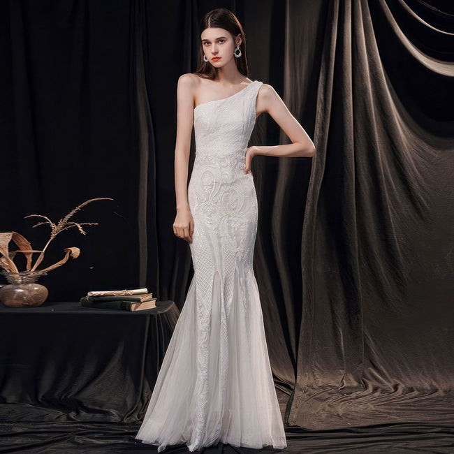 Women's High-end Entry Lux Elegant Socialite Dinner Party Sexy Long Slimming Fishtail Dress Hover Image