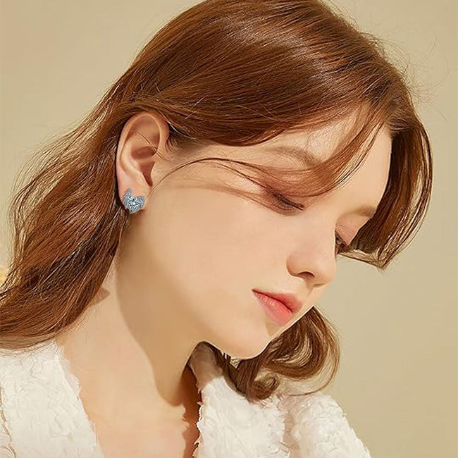 Love Heart Stud Earrings Elegant Graceful High-grade Jewelry For Women Main Image