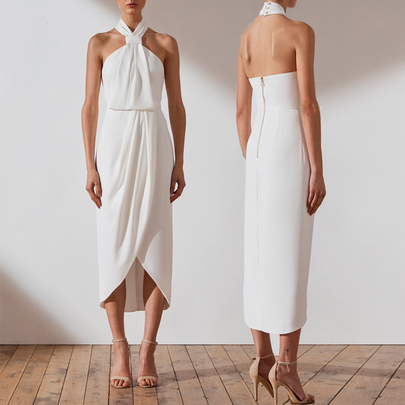 Simple Wedding DressSimple And Atmospheric Slim Fitting Long Off Shoulder Dress