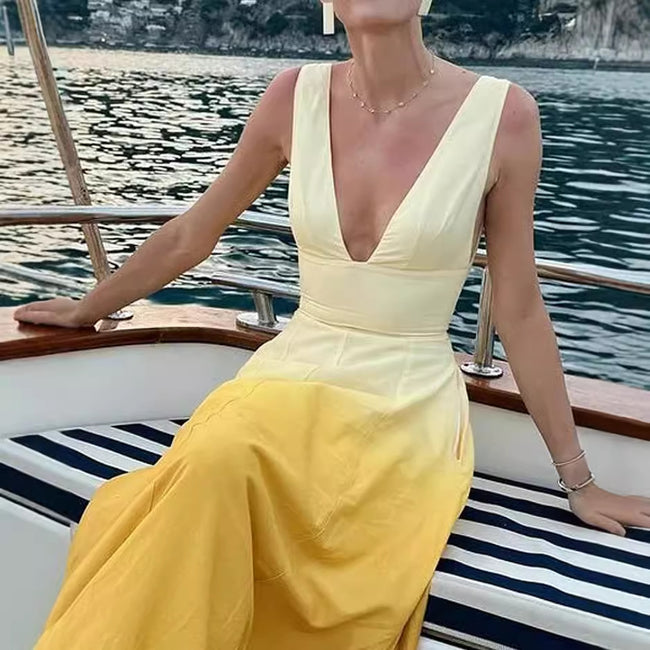 Women's Sleeveless Gradient Solid Color Dress Hover Image