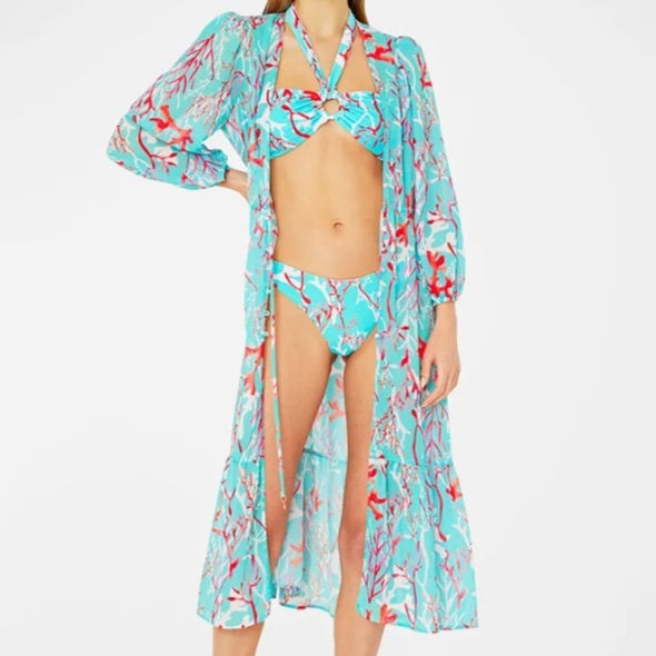 Women's Slim Split Floral Bikini Suit Hover Image