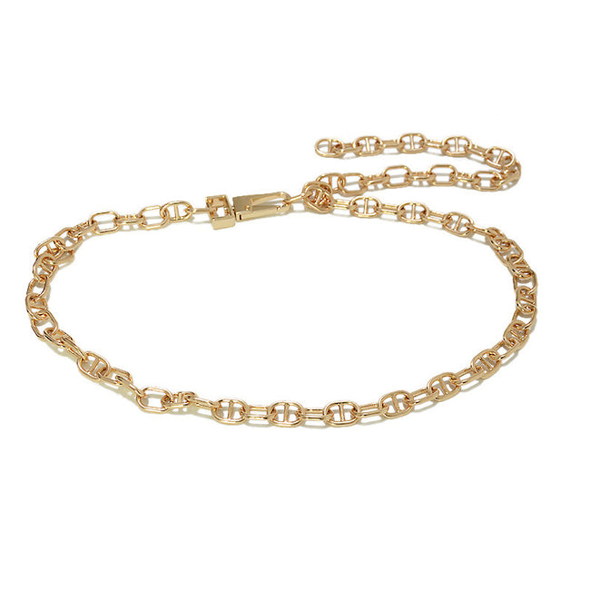 Women's Casual Gold Electroplated Metal Waist Chain Hover Image