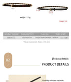European And American Simple Women's Metal Chain Woven PU Stitching Belt Punk Versatile Simple Waist Chain