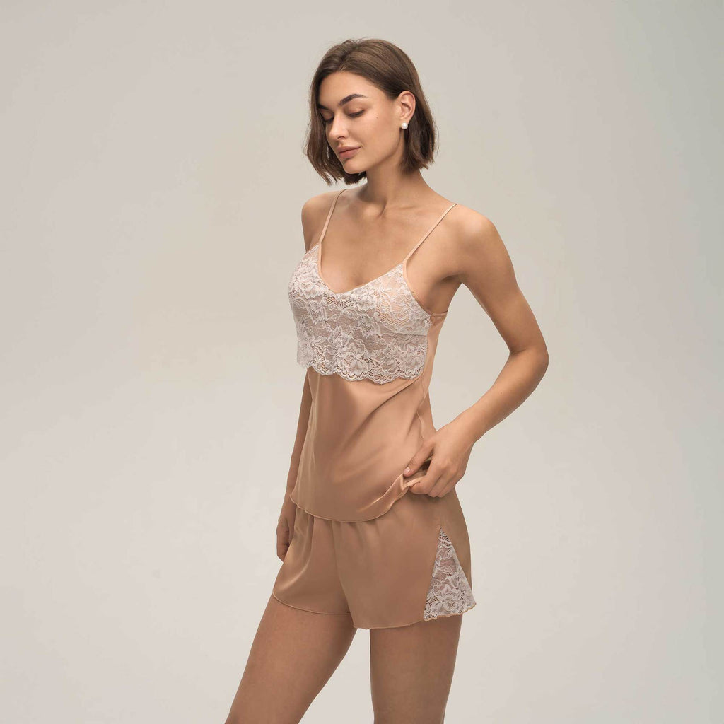 Lace Camisole Shorts Womens Loungewear Casual Set