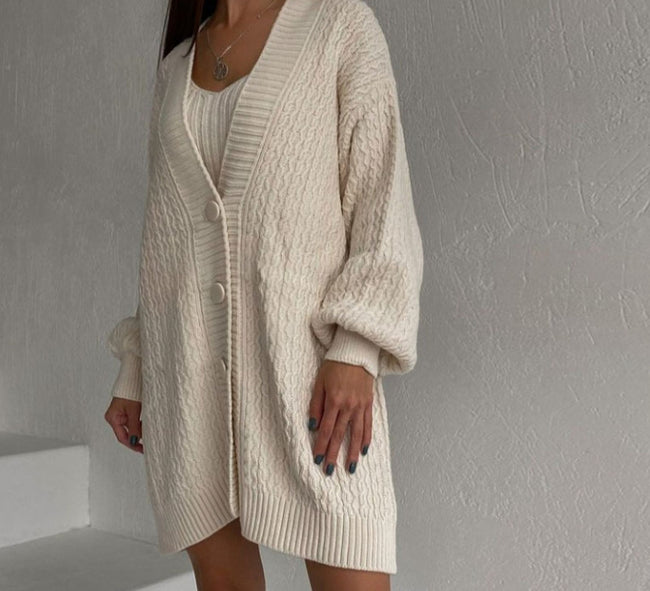Single-breasted Jacket And Camisole Sweater Dress Hover Image