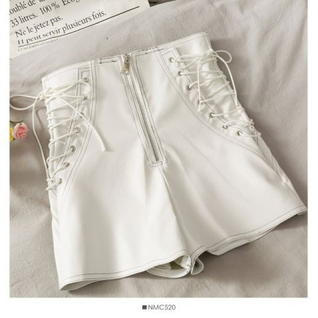 Thin Leather Shorts Women Spring And Autumn Slim Zipper Main Image
