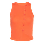 Fashionable Round Neck Single Breasted Knitted Cardigan Slim Vest Women