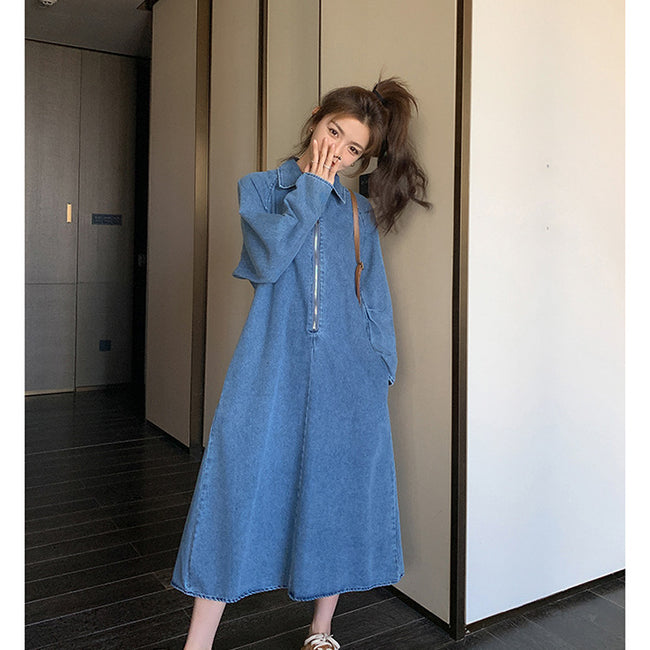 Niche Denim Dress Women's Slimming Main Image