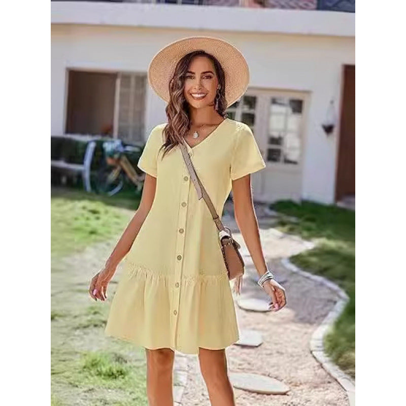Women's Loose Summer Cotton And Linen Dress