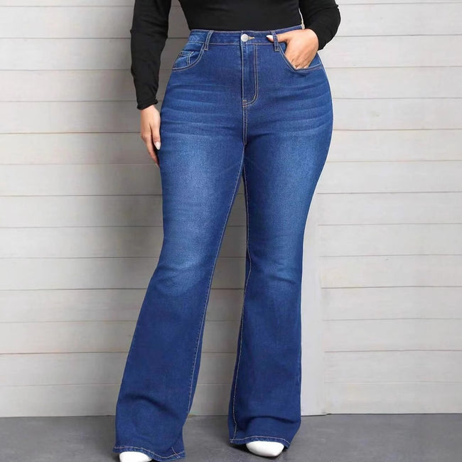 Blue Mid-rise Flared Jeans In-stock For Women Available On Our Independent Website Main Image