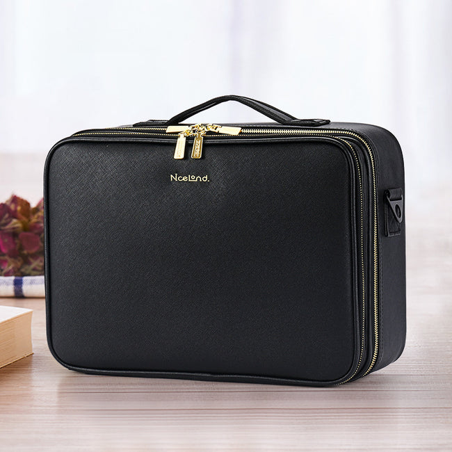 Large Capacity Leather Cosmetic Bag Portable Makeup Artist Makeup Storage Bag Main Image