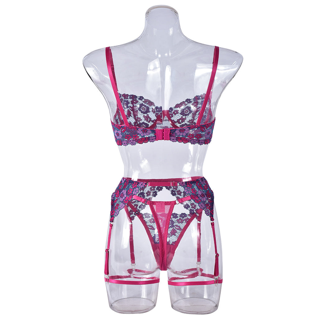 Women's Contrast Color Fashion Embroidered Bikini