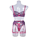 Women's Contrast Color Fashion Embroidered Bikini