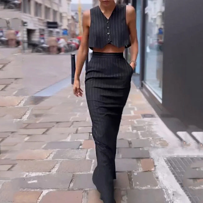 Women's Suit Fashion Leisure Commute Long Skirt Two-piece Set Hover Image