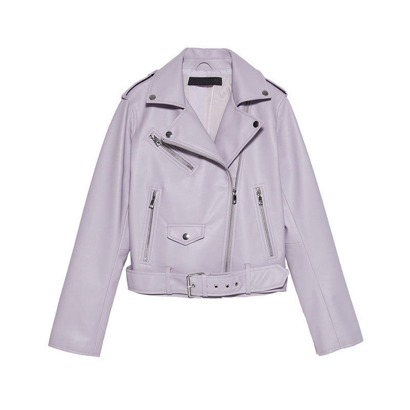 Women's Motorcycle Leather Jackets Autumn New