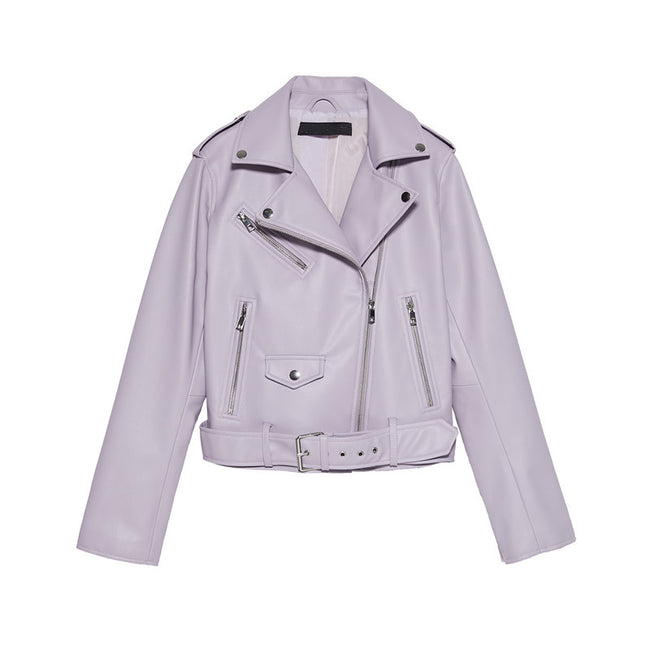 Women's Motorcycle Leather Jackets Autumn New Main Image