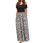 Flower Multicolor Printing Short Sleeve And Long Pattern Dress