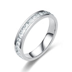 Fashion Rhinestones Rings Women Stainless Steel Ring