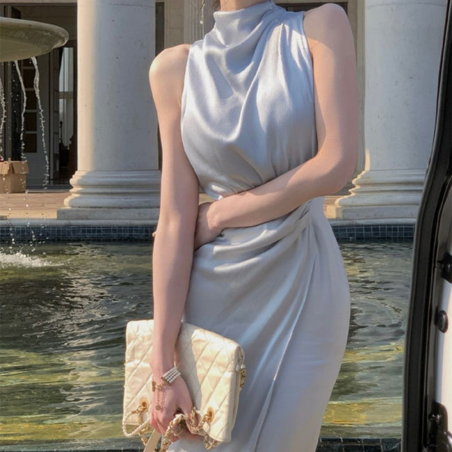 Women's Special-interest Design Satin Dress Hover Image