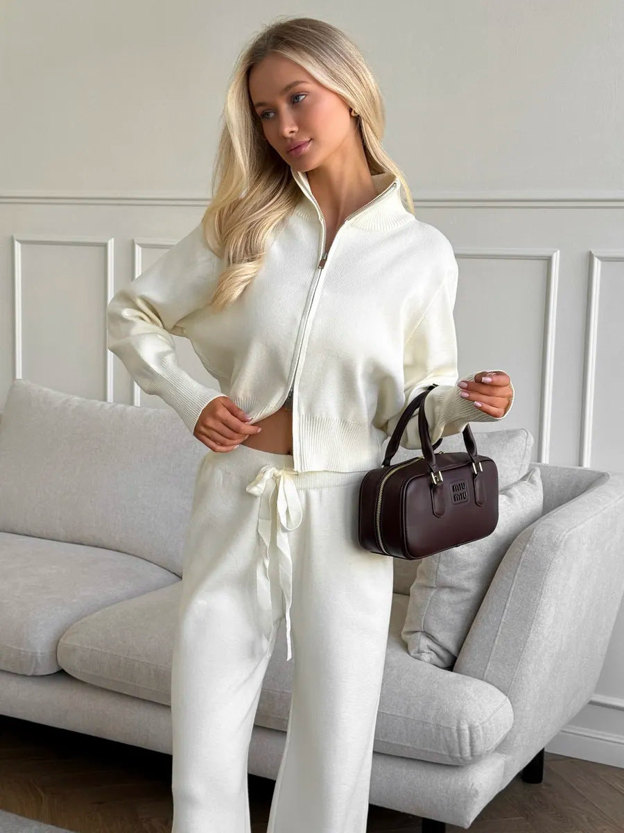 Ensemble deux pièces décontracté cardigan pour femme